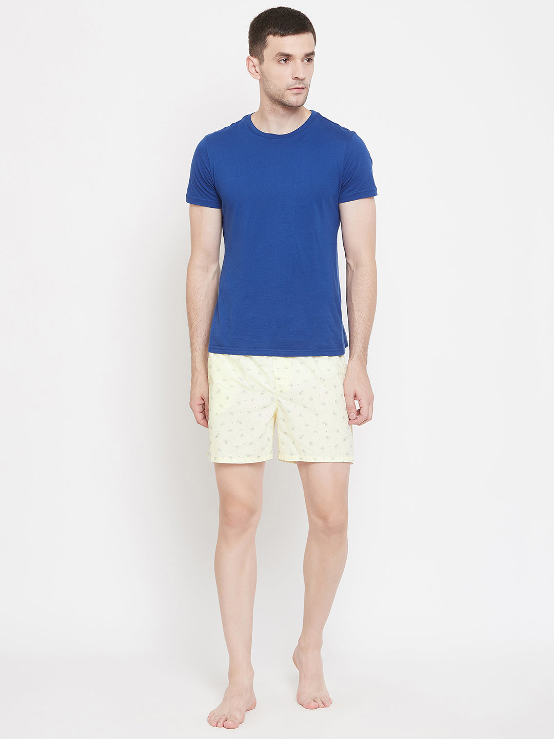 Cream Printed Boxer - Men Boxers