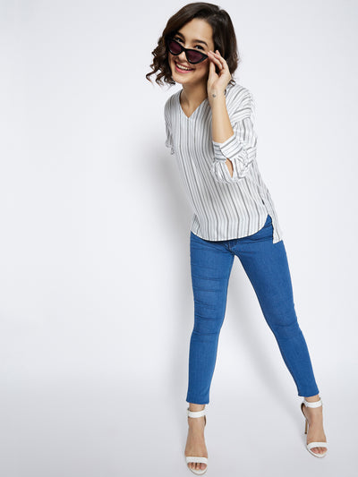 White Striped Top - Women Tops