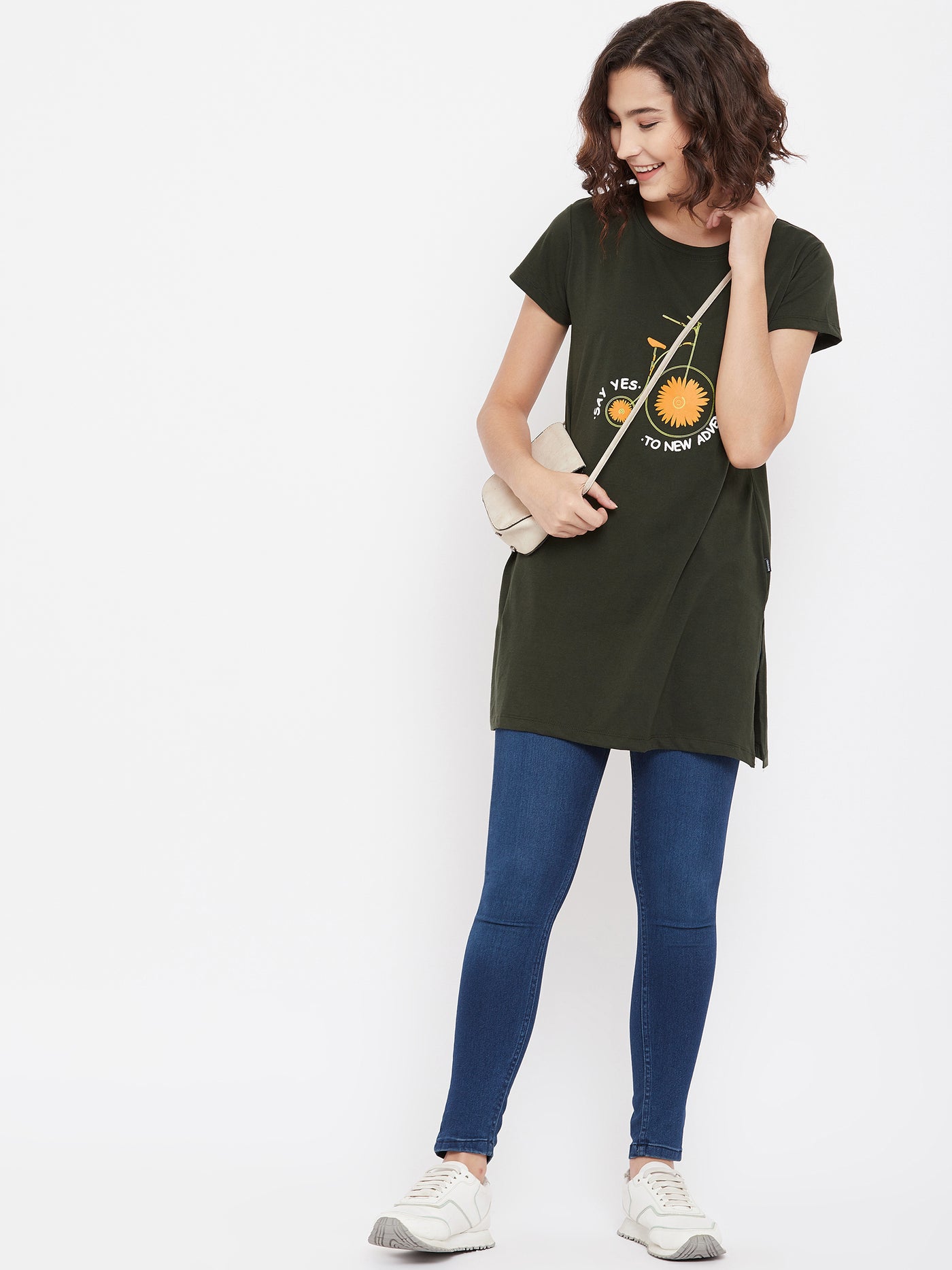 Printed Olive T-shirt - Women T-Shirts