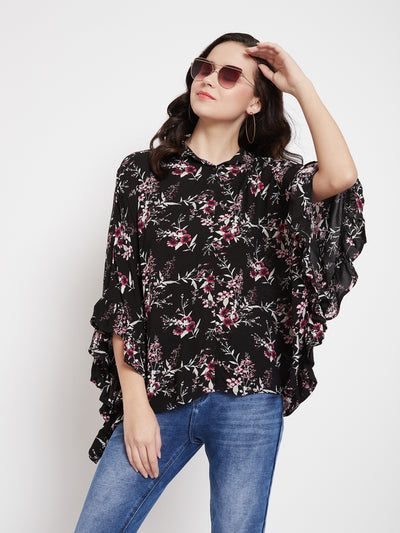 Black Poncho Party Top - Women Tops