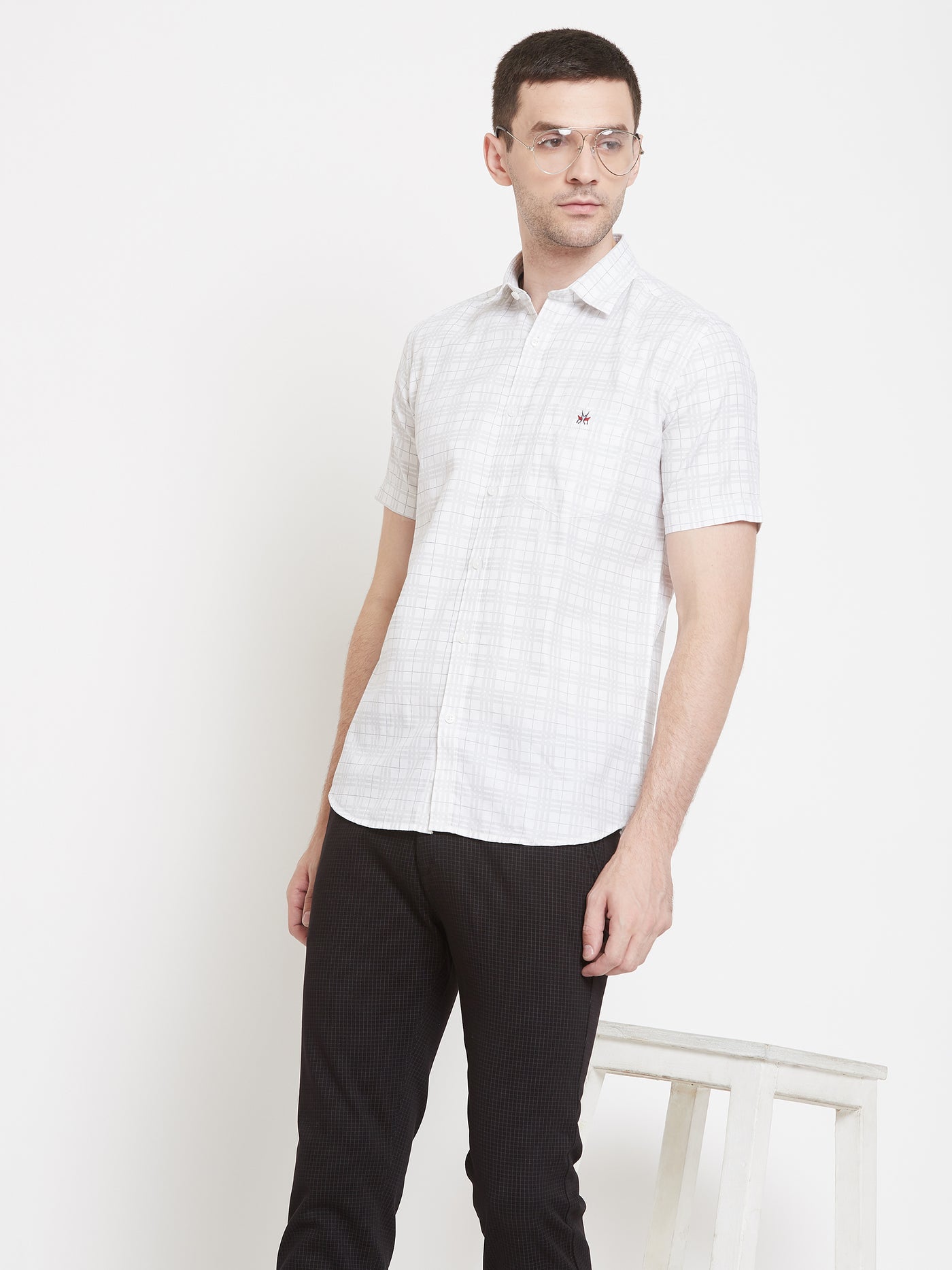 White Checked shirt - Men Shirts