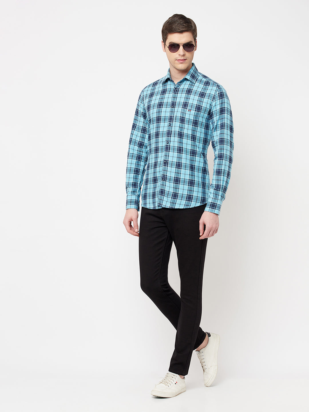 Blue Checked Casual Shirt - Men Shirts