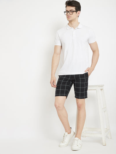 Black Checked shorts - Men Shorts