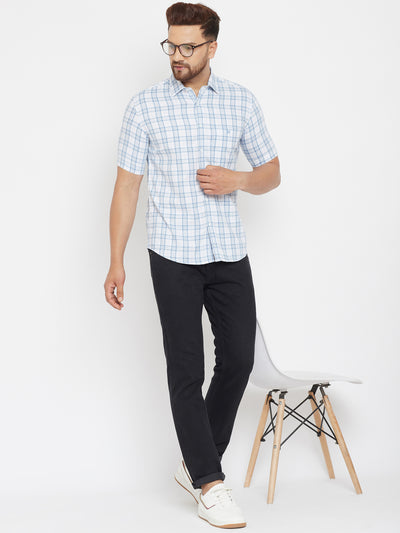 White Checked Shirt - Men Shirts