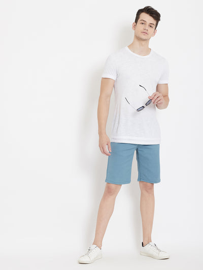 Blue Slim Fit Shorts - Men Shorts