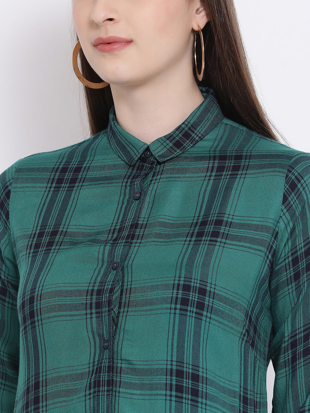 Checked Button up Shirt - Women Shirts