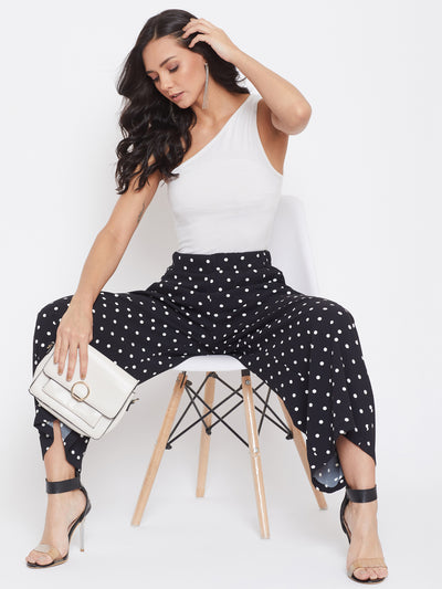 Polka Dots Flared Culottes - Women Trousers