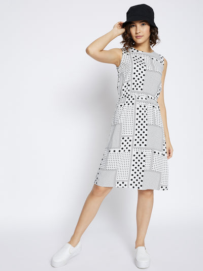 White Polka Dots Dress - Women Dresses