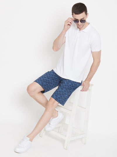 Blue Printed shorts - Men Shorts