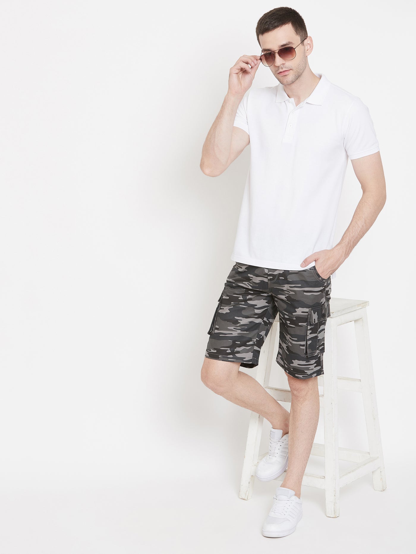 Grey Printed shorts - Men Shorts