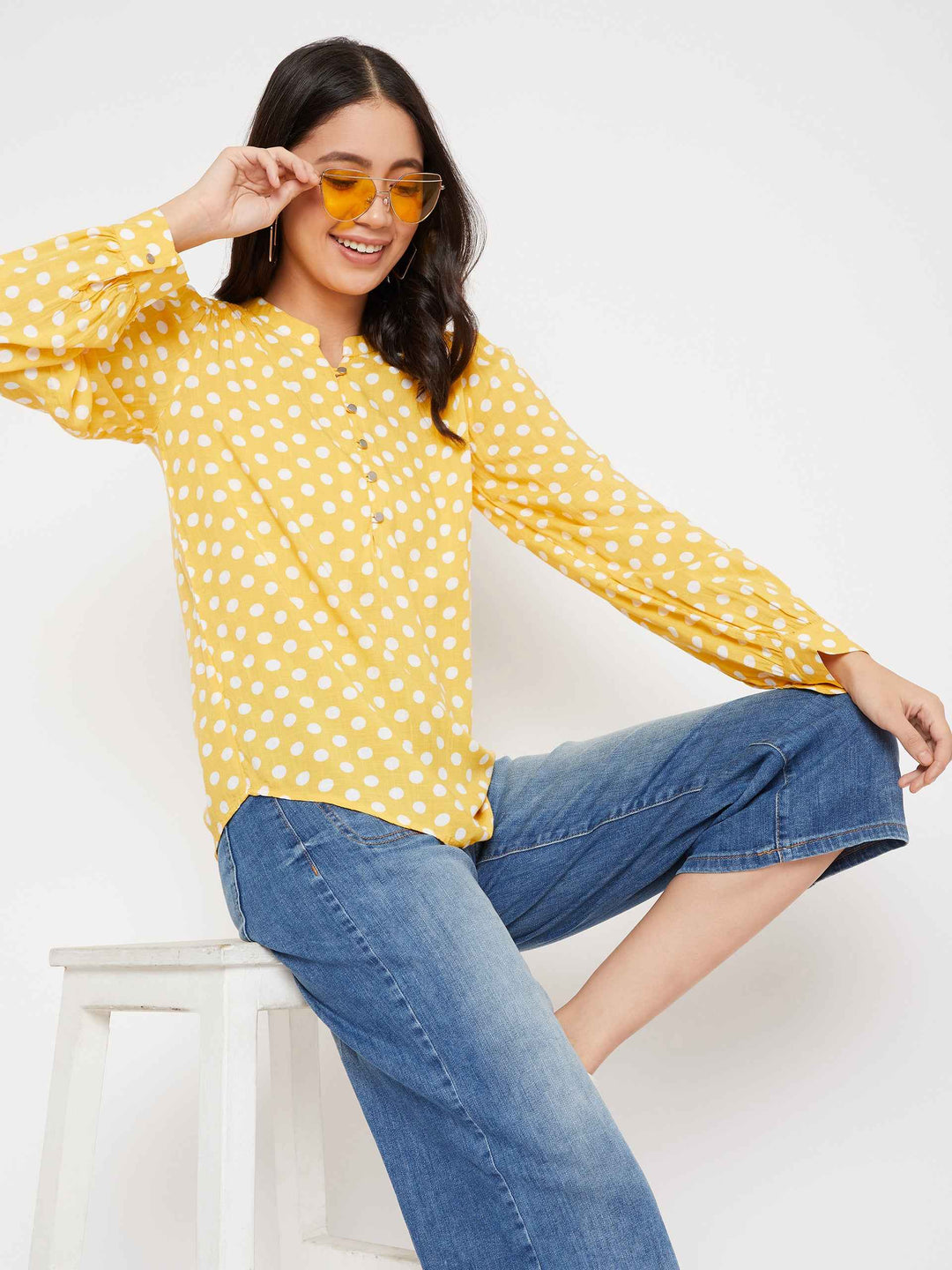 Yellow Polka Dots Tops
