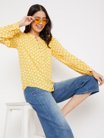 Yellow Polka Dots Tops - Women Tops