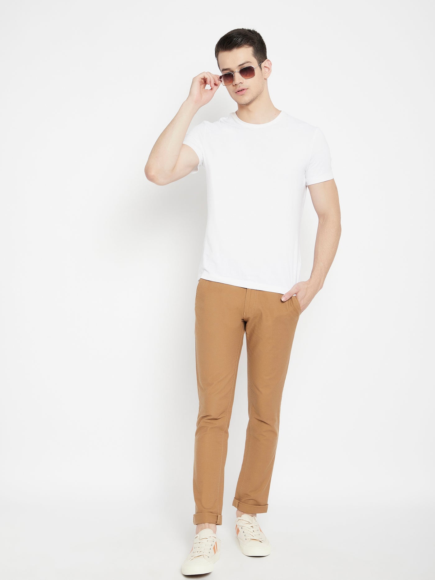 Brown Slim Fit Trousers - Men Trousers