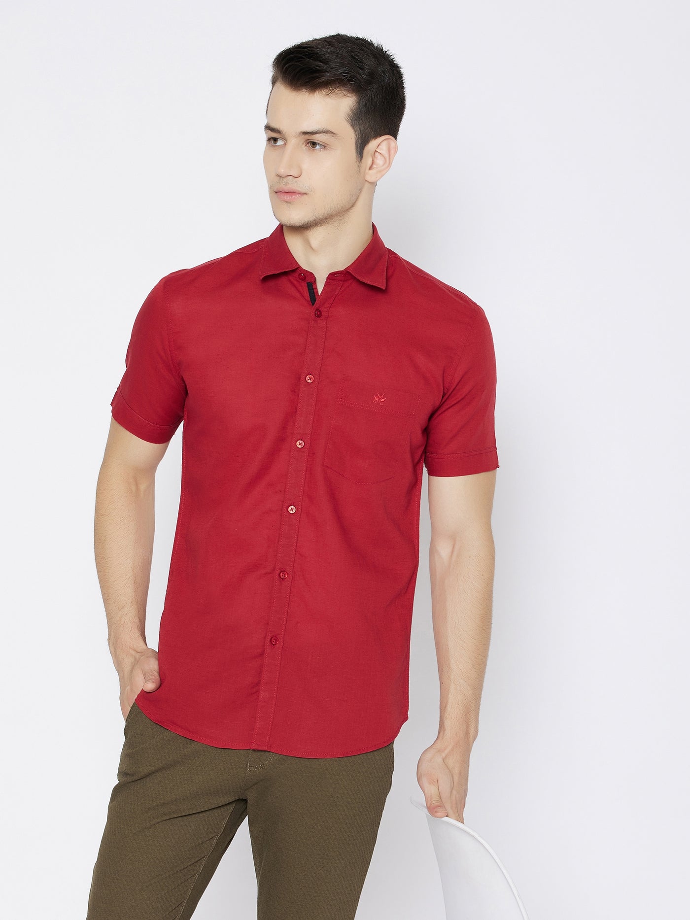 Red Slim Fit shirt - Men Shirts