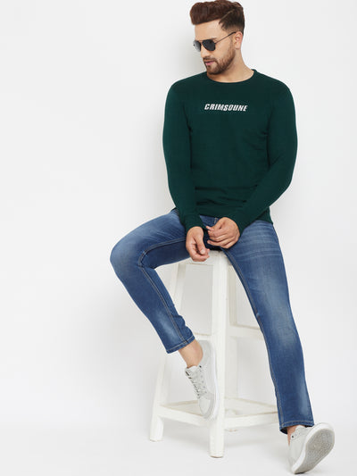 Green Printed Sweatshirt - Men Sweatshirts