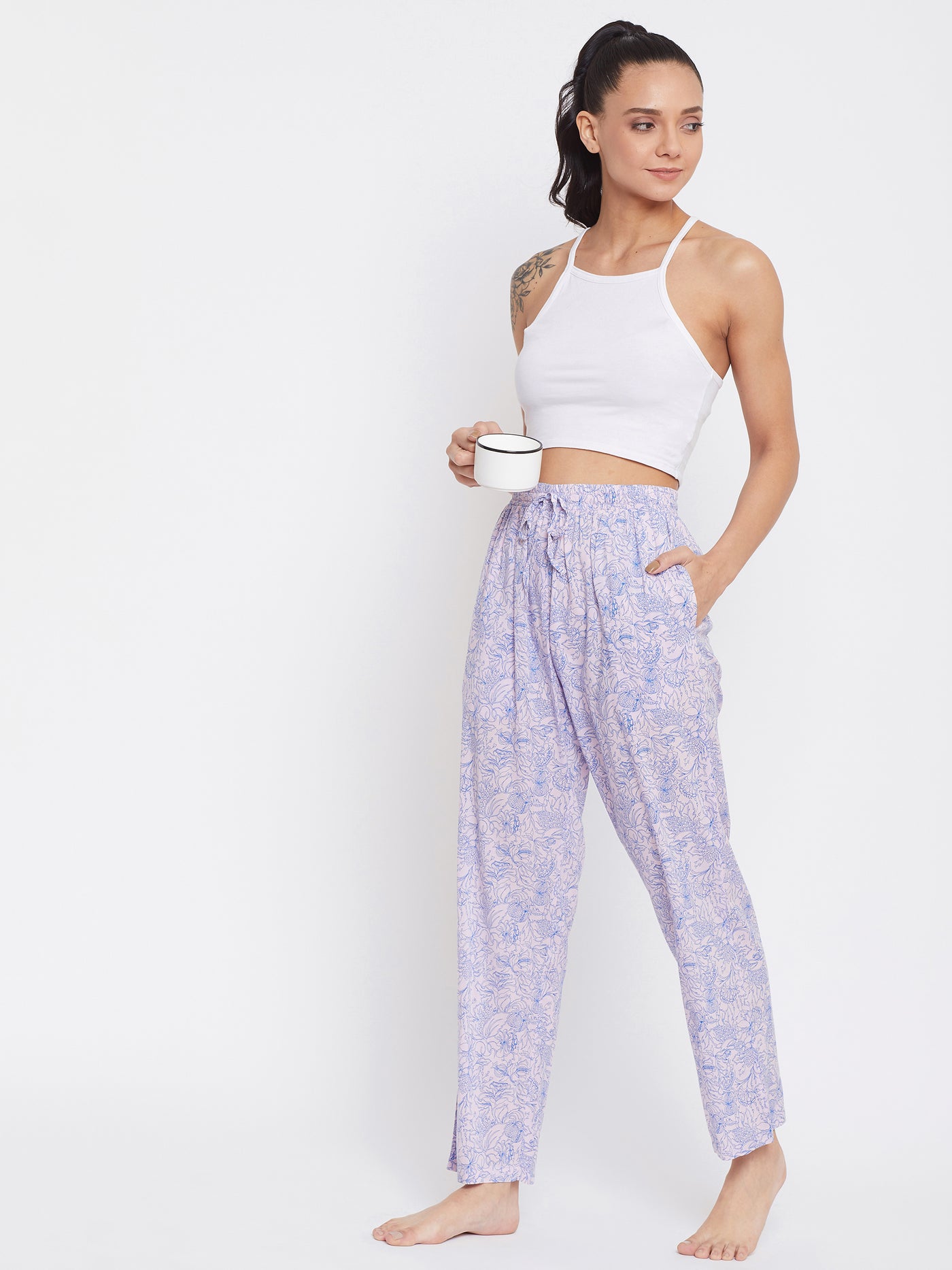 Blue Cotton Lounge Pants - Women Lounge Pants