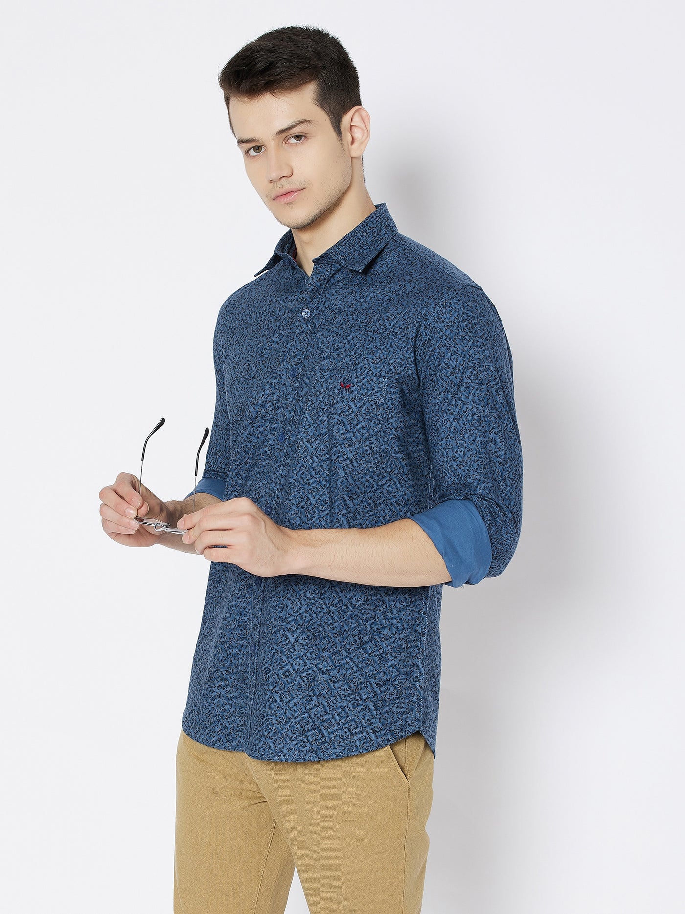 Blue Printed Slim Fit shirt - Men Shirts