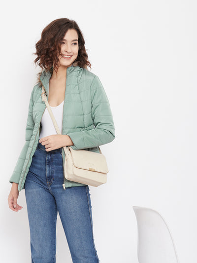 Mint Green Hooded Jacket - Women Jackets