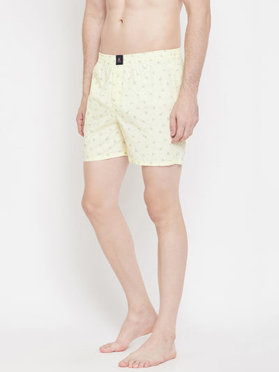 Cream Printed Boxer - Men Boxers