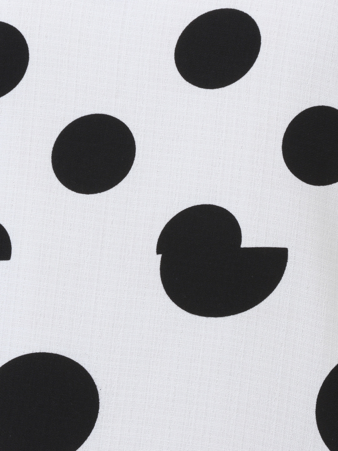 White Polka Dot Round Neck Top - Women Tops
