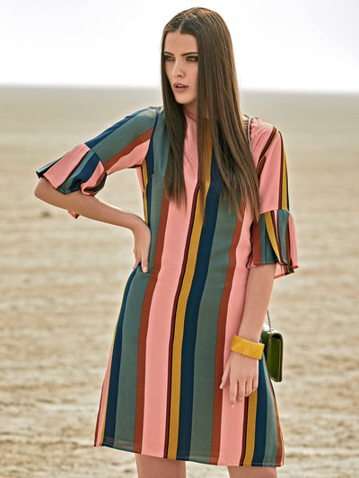 Multicolour Striped Dress - Women Dresses