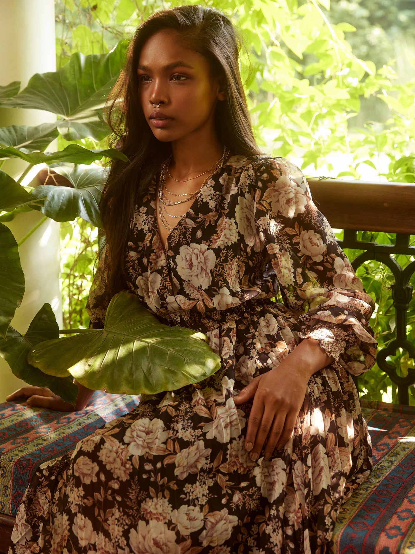  Black-White Floral Dress