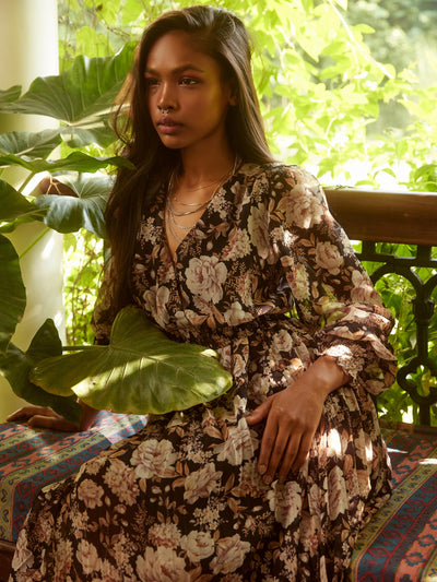  Black-White Floral Dress