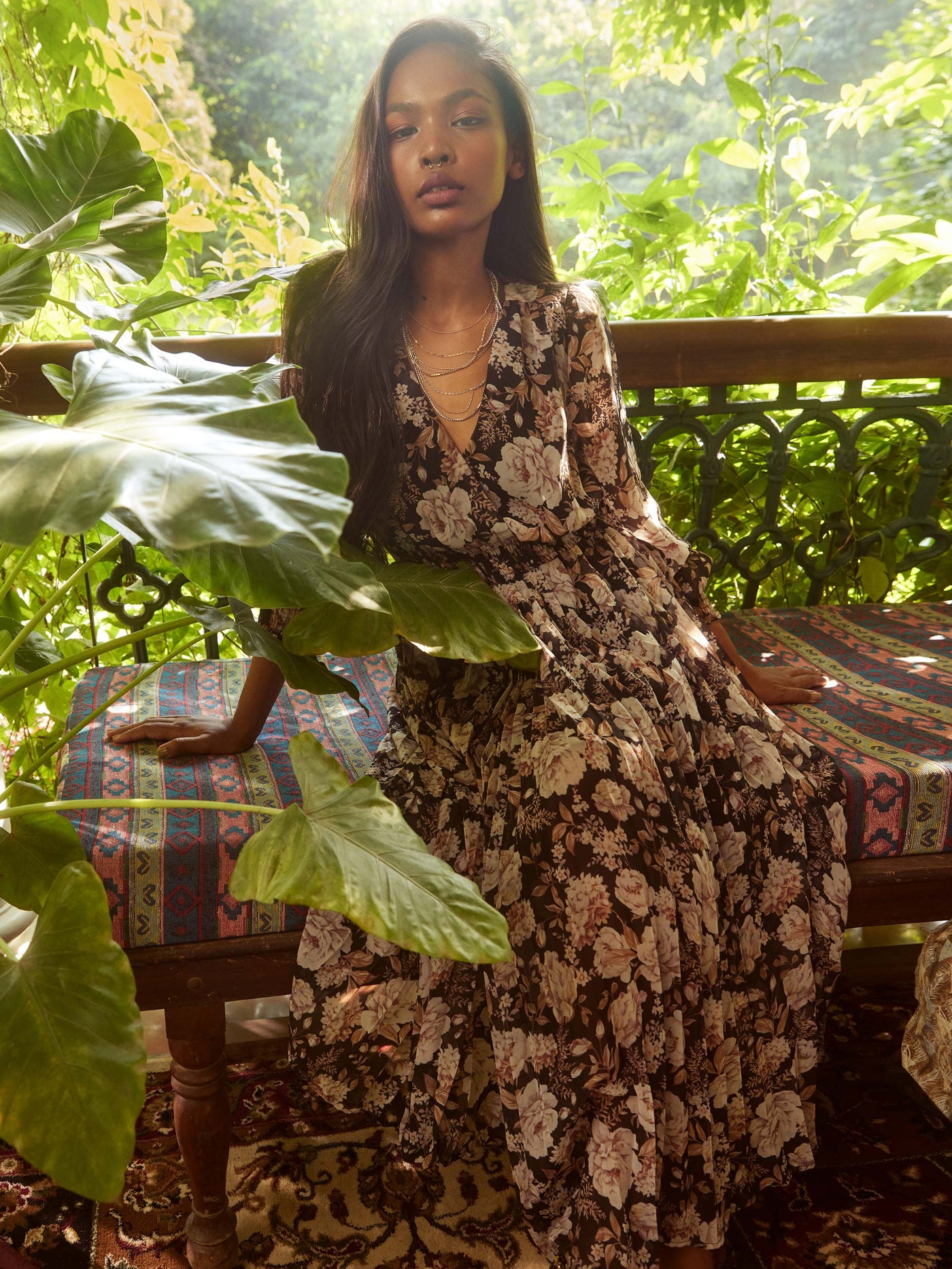  Black-White Floral Dress