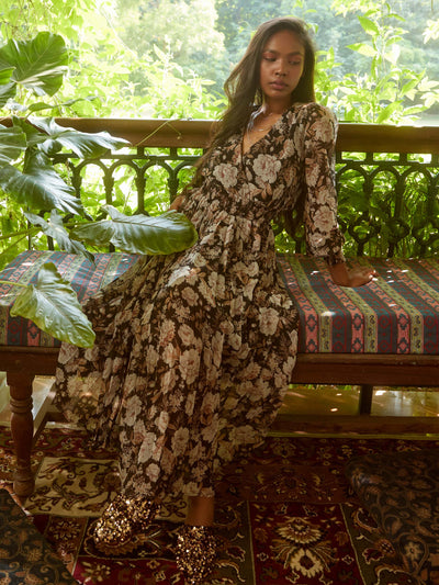  Black-White Floral Dress