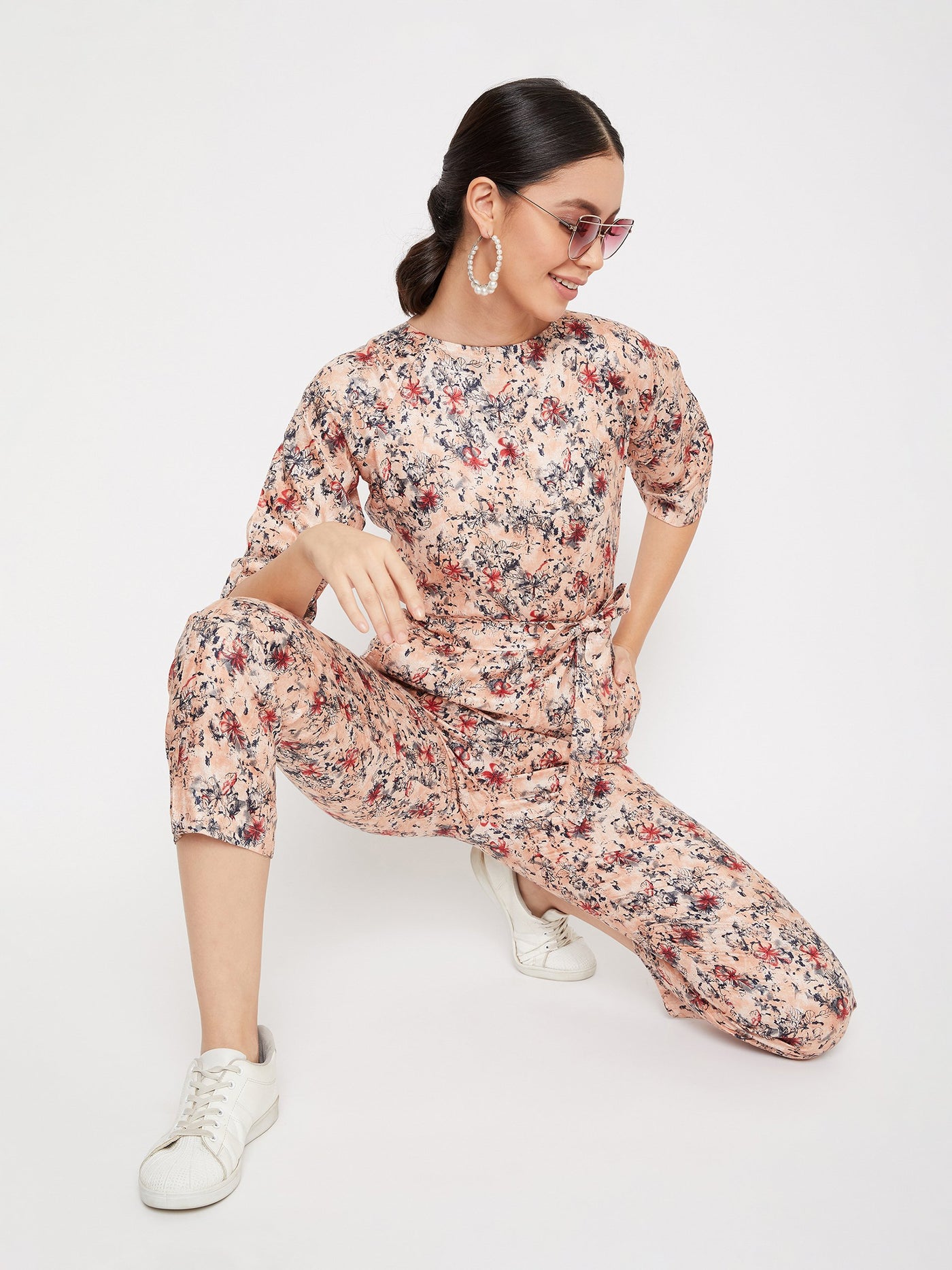 Orange Printed Jumpsuit - Women Jumpsuits