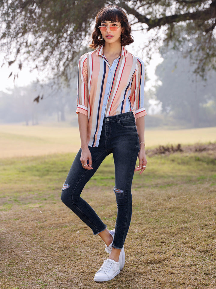 Blue Light Fade Distressed Jeans - Women Jeans