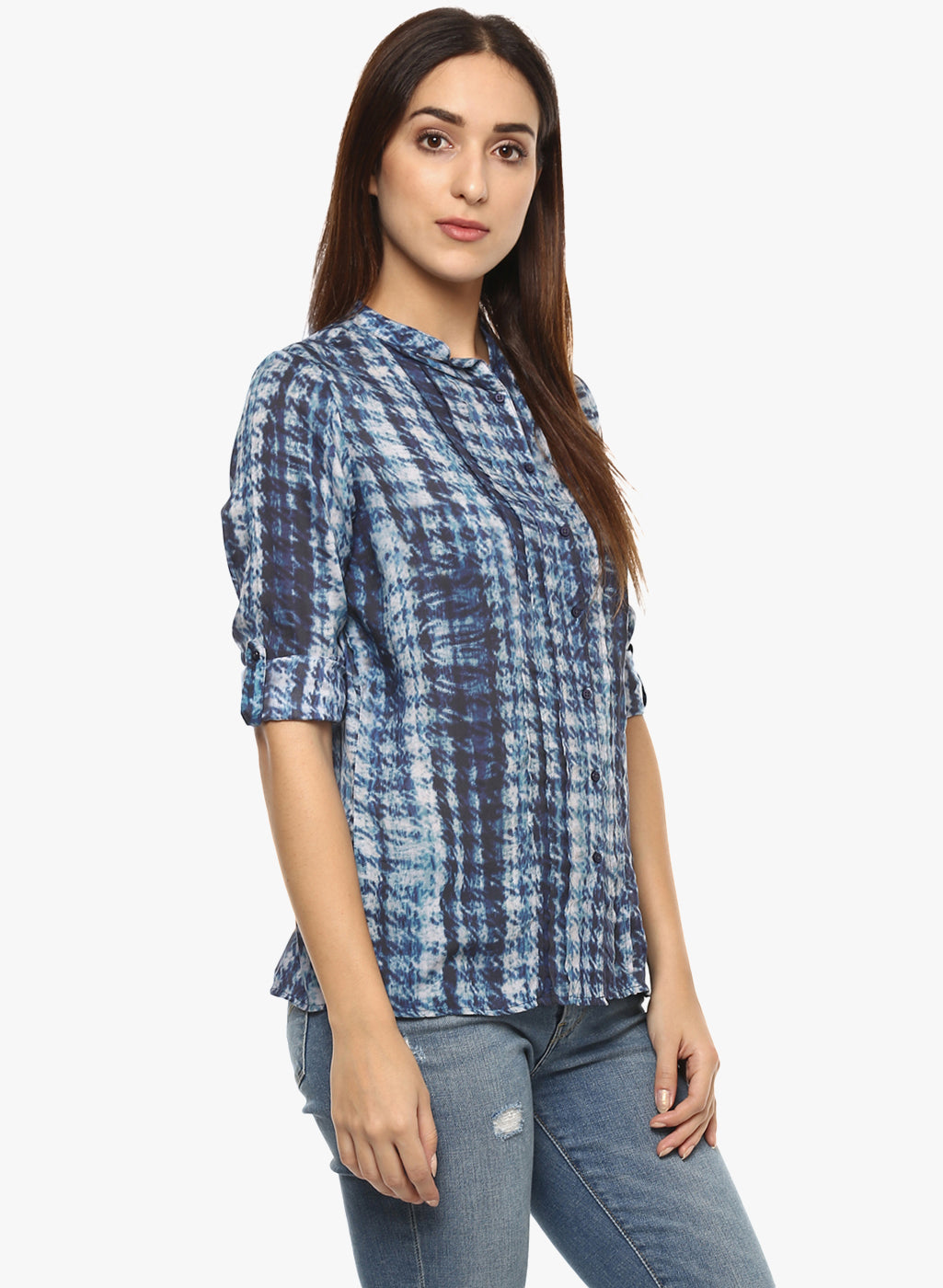 Blue Printed Shirt - Women Shirts