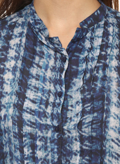 Blue Printed Shirt - Women Shirts