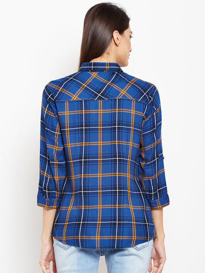 Checked Rollup Sleeves Shirt - Women Shirts