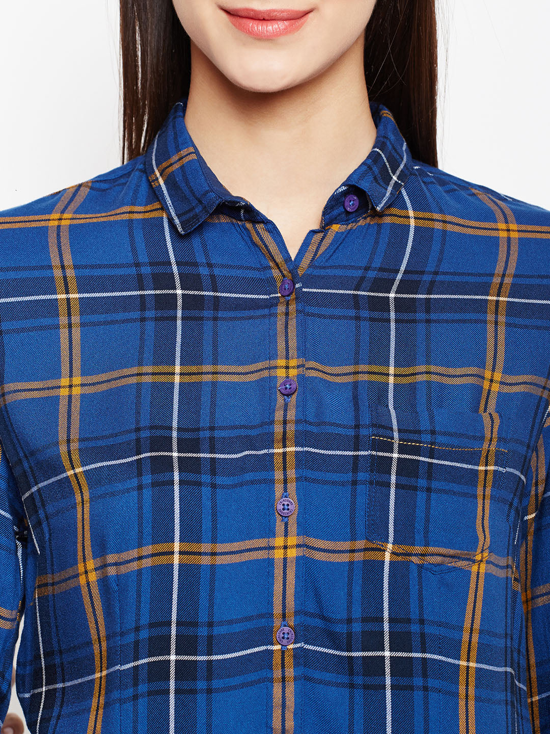 Checked Rollup Sleeves Shirt - Women Shirts