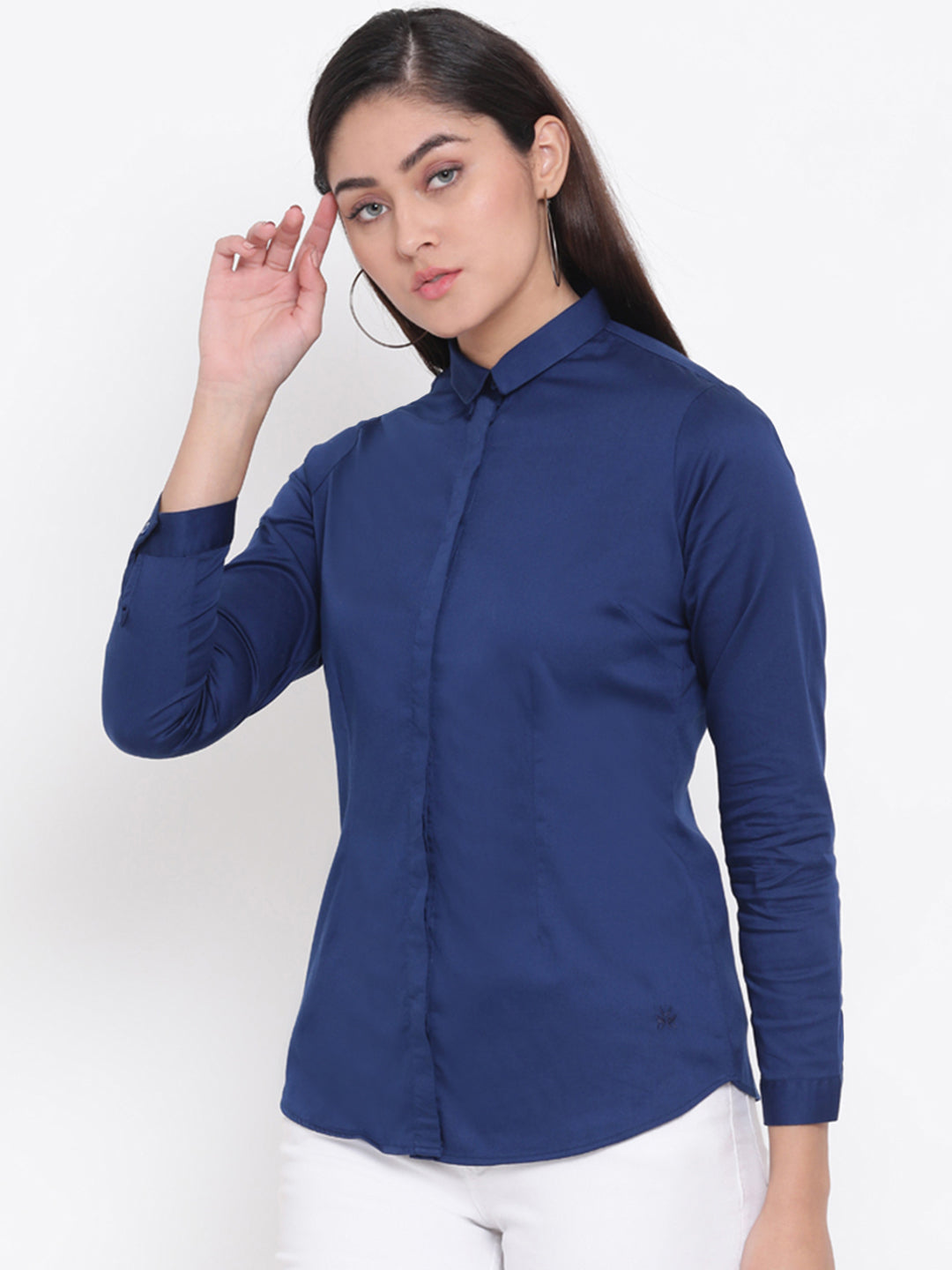 Blue Button up Shirt - Women Shirts