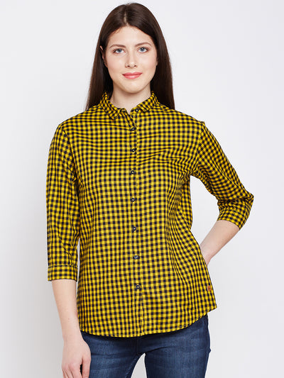 Checked Button up Shirt - Women Shirts