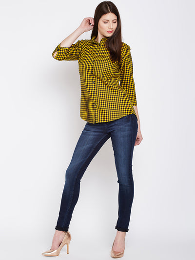 Checked Button up Shirt - Women Shirts