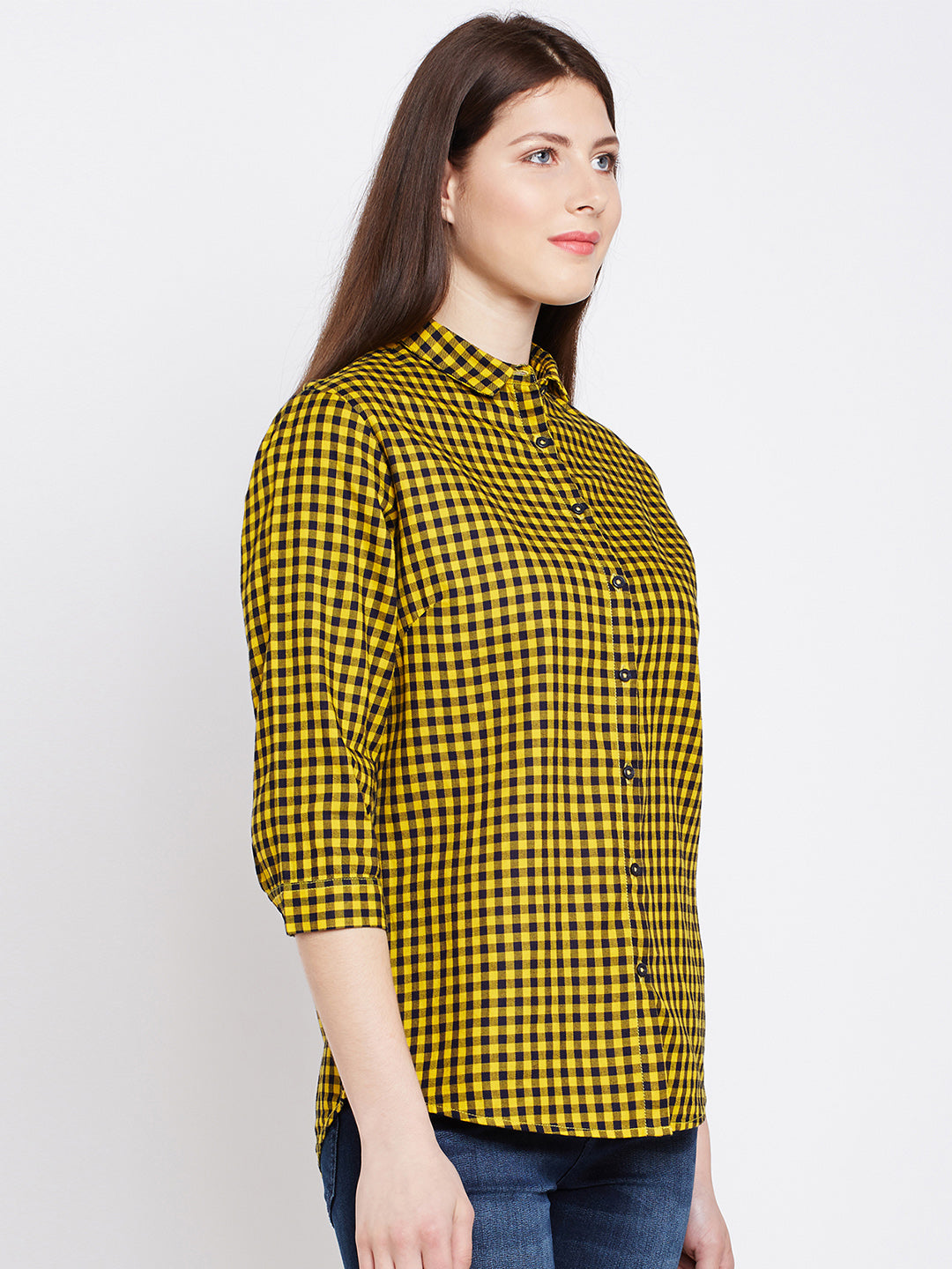 Checked Button up Shirt - Women Shirts