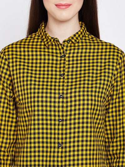 Checked Button up Shirt - Women Shirts