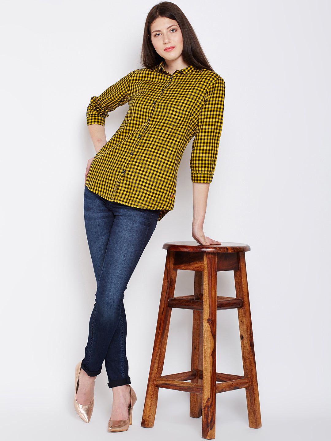 Checked Button up Shirt - Women Shirts