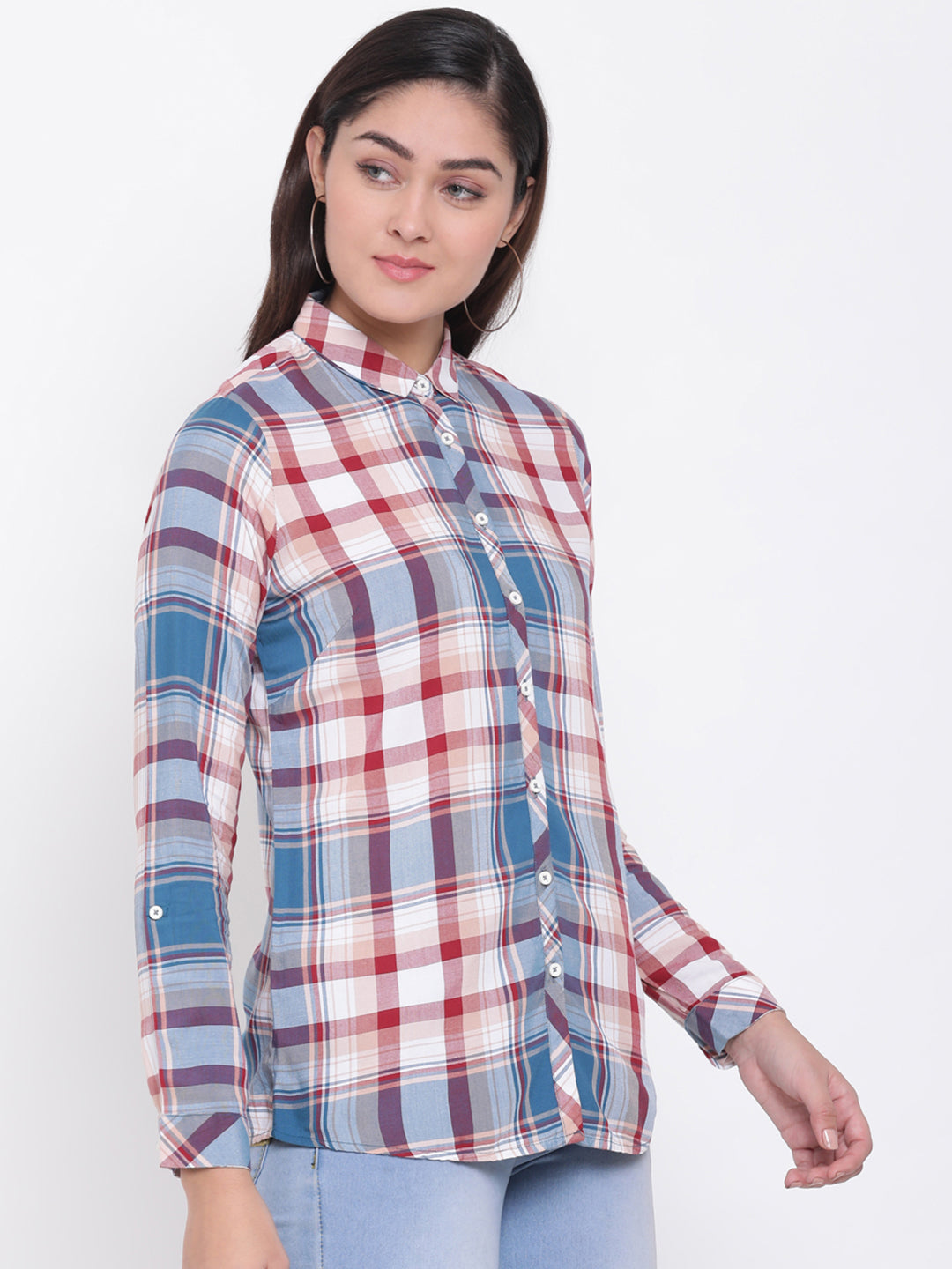 Checked Full Sleeves Shirt - Women Shirts