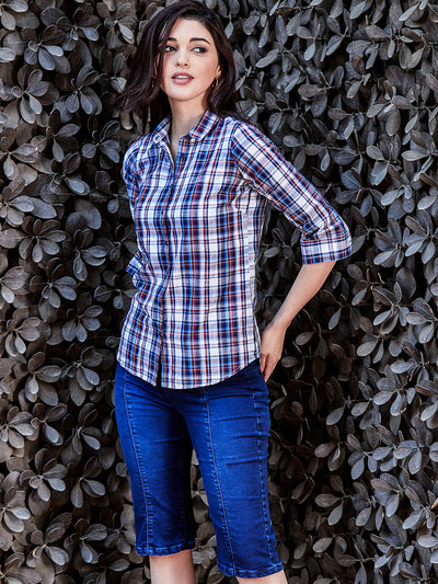 Multi Checked Slim Fit shirt - Women Shirts