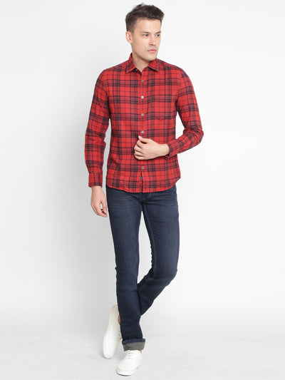 Checked Slim Fit Cotton Shirt - Men Shirts