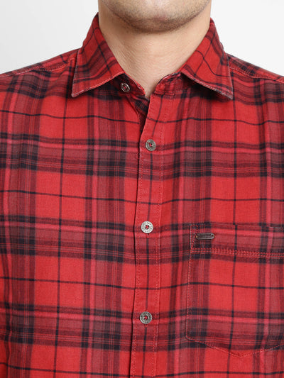 Checked Slim Fit Cotton Shirt - Men Shirts