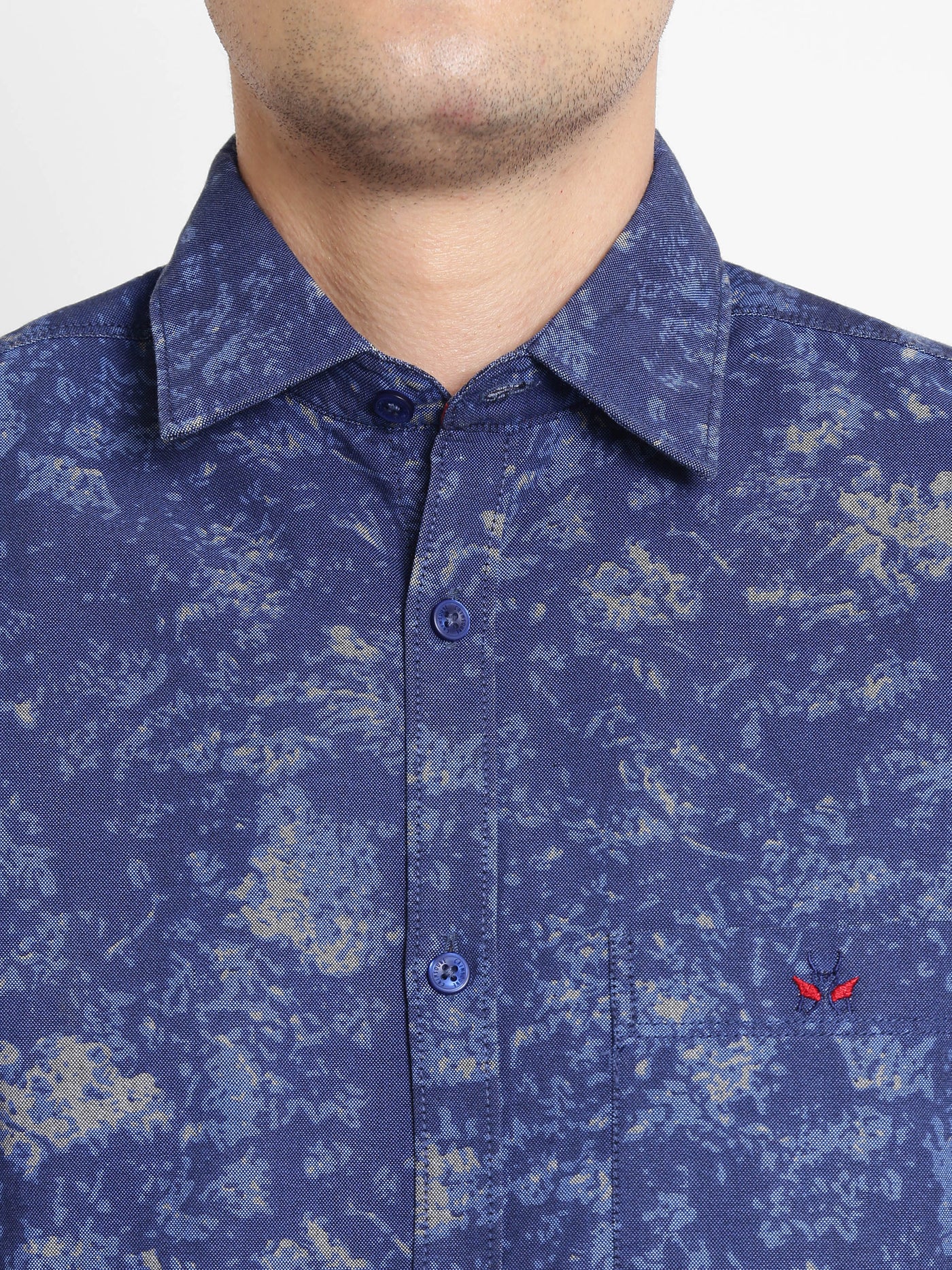 Blue Printed Cotton Slim Fit shirt - Men Shirts