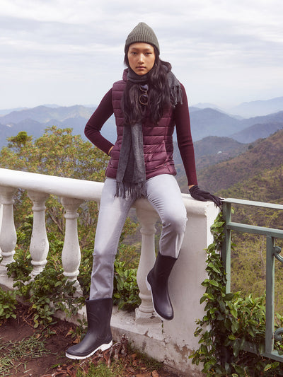 Maroon Padded Jacket-Women Jackets-Crimsoune Club