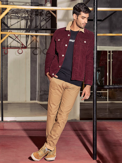 Maroon Corduroy Jacket - Men Jacket