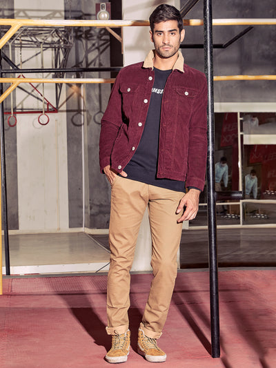 Maroon Corduroy Jacket - Men Jacket