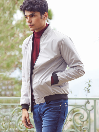 Light Grey Reversilble Jacket-Men Jacket-Crimsoune Club